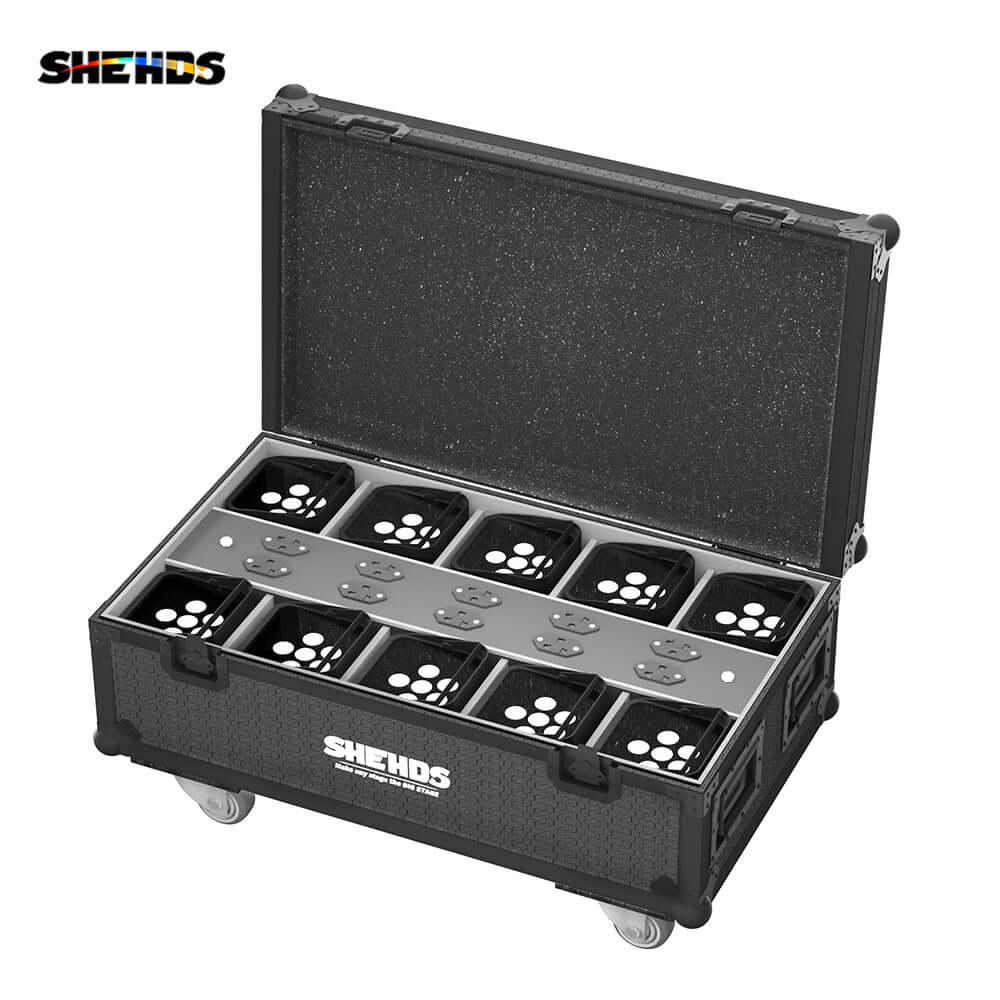 SHEHDS 6x18W 6in1 RGBAW+UV Éclairage à batterie Éclairage de Scène Télécommande sans fil KTV DJ