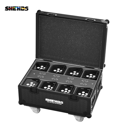 SHEHDS 6x18W 6in1 RGBAW+UV Éclairage à batterie Éclairage de Scène Télécommande sans fil KTV DJ