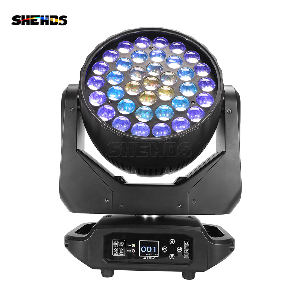 SHEHDS LED Lyres Beam&Wash&Zoom 37x15W RGBW Éclairage de Scène Performance DJ Mariage Concert Théâtre Club