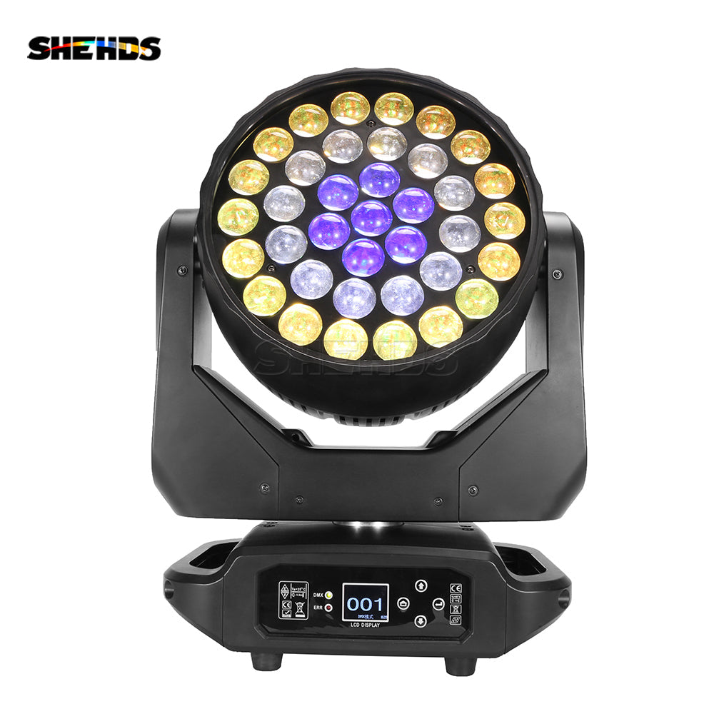 SHEHDS LED Lyres Beam&Wash&Zoom 37x15W RGBW Éclairage de Scène Performance DJ Mariage Concert Théâtre Club