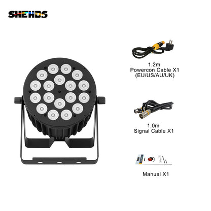 SHEHDS Nouvelle version en alliage aluminium LED 18x18W RGBWA+UV 6In1 Par Mélange de couleurs Éclairage de Scène