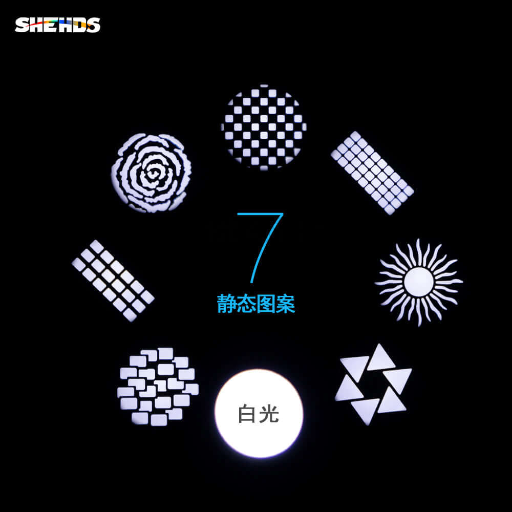SHEHDS Lyres 6 Prisme LED Mettre en lumière 100W Gobo avec écran LCD Éclairage à effets de scene Performance DJ
