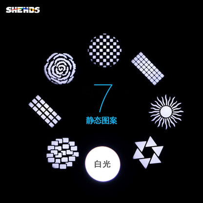 SHEHDS Lyres 6 Prisme LED Mettre en lumière 100W Gobo avec écran LCD Éclairage à effets de scene Performance DJ