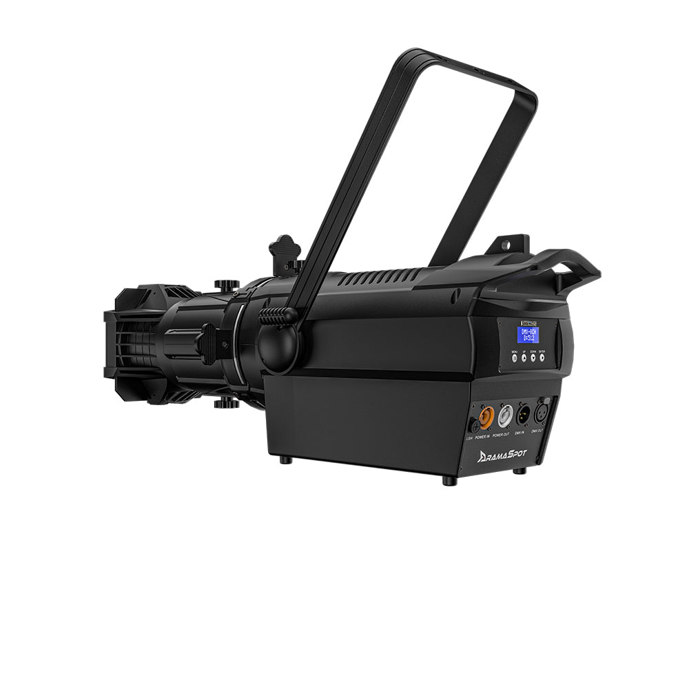 Projecteur à profil à foyer fixe LED LEKO 250W/350W - RGBWAUV/RGBLAC/RGBW/RGBL/Blanc chaud + Blanc froid | Grilles à lamelles manuelles à quatre feuilles