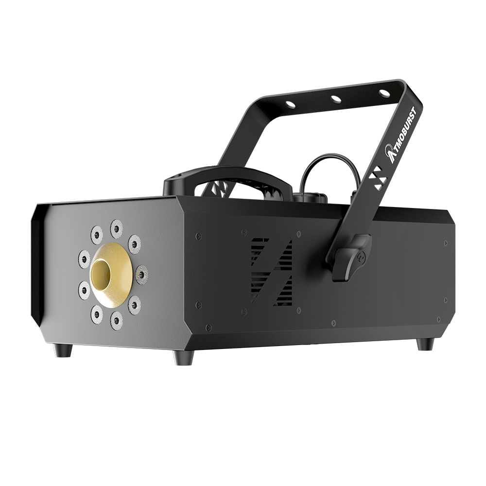 SHEHDS 1500W Machine à Fumée LED RGB avec 9 LED 3W Contrôle DMX et Télécommande pour Spectacle Mariage et Événement