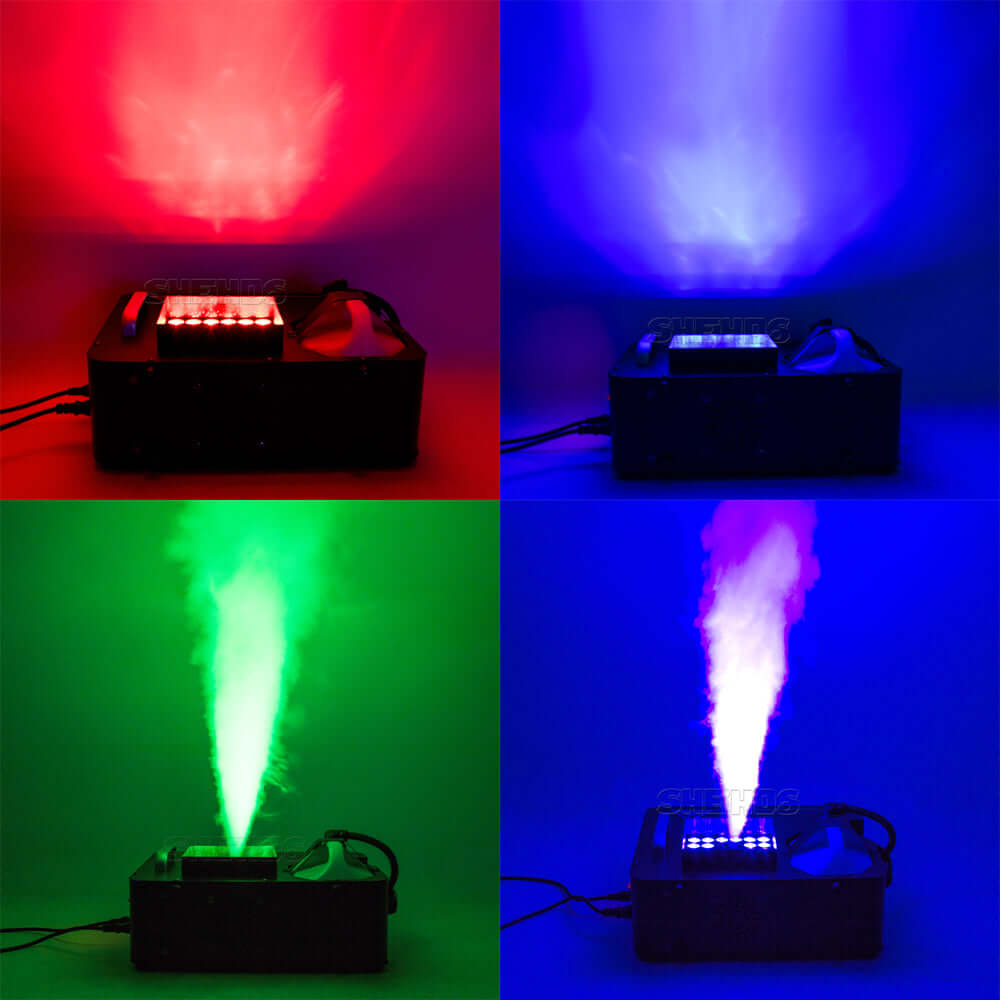 SHEHDS Machine à fumée LED 24x9W RGB puissance 1500W Performance Mariage Concert