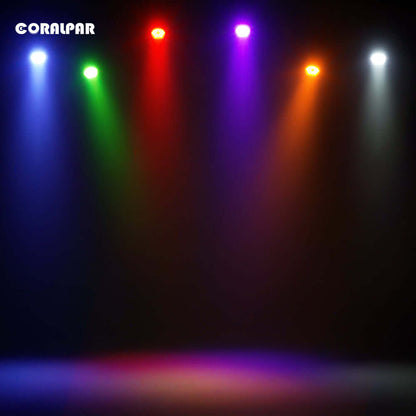 CoralPar Waterproof Alliage aluminium LED Éclairage de Scène 18x12W RGBWA+UV Par avec Fonction RDM
