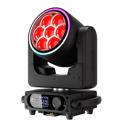 SHEHDS Projecteur asservi Bee Eye 7×40 W avec zoom et fonction wash – éclairage de scène RGBW / RGBL / RGBLAC