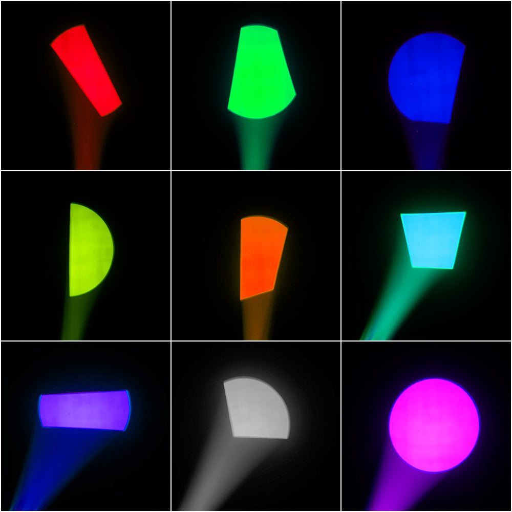 Projecteur à profil à foyer fixe LED LEKO 250W/350W - RGBWAUV/RGBLAC/RGBW/RGBL/Blanc chaud + Blanc froid | Grilles à lamelles manuelles à quatre feuilles