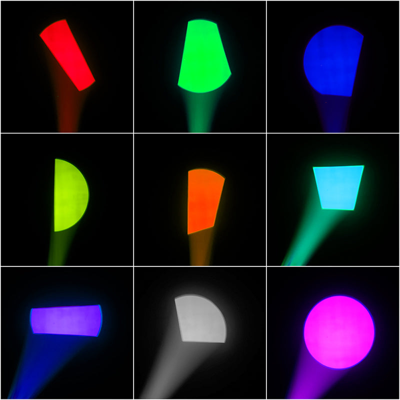 Projecteur LED à Zoom Optique LEKO 250W/350W LED RGBWAUV/RGBLAC/RGBW/RGBL/Blanc Chaud+Froid avec Volets Manuels à Quatre Lames – Lumière Barrière