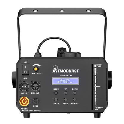SHEHDS 1500W Machine à Fumée LED RGB avec 9 LED 3W Contrôle DMX et Télécommande pour Spectacle Mariage et Événement