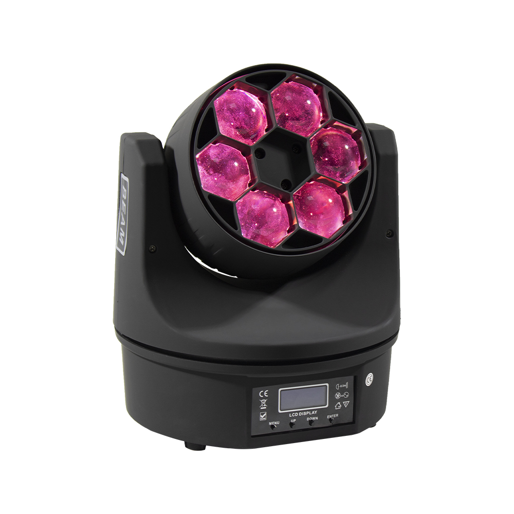 SHEHDS LED Lyres Beam&Wash 6x15W RGBW 4IN1 Bee Eye Éclairage de Scène Éclairage de Performance