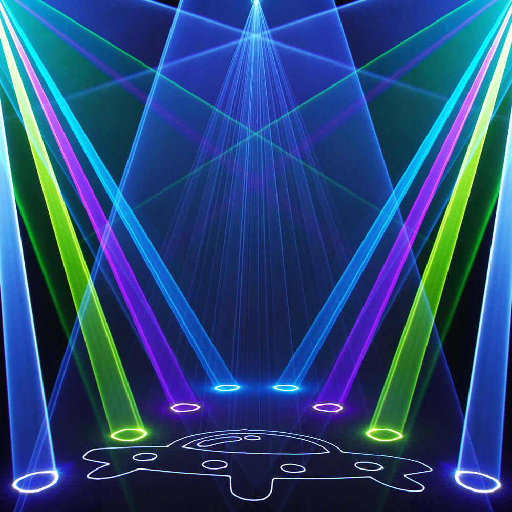 Constellaser Contrôle des application Lyres 12W  Éclairage Laser avec Effets anneau Éclairage de Performance DJ Club