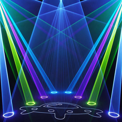 Constellaser Contrôle des application Lyres 12W  Éclairage Laser avec Effets anneau Éclairage de Performance DJ Club