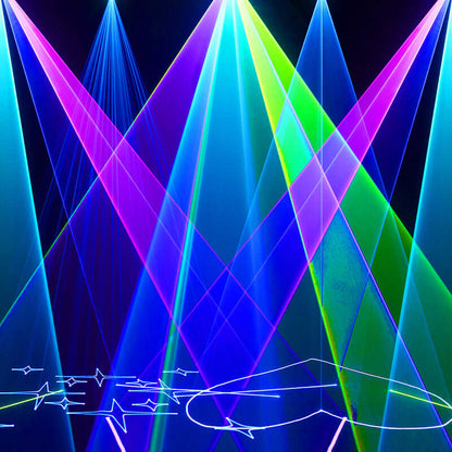 Constellaser Contrôle des application Waterproof 12W RGB Modèle de numérisation Éclairage de Scène Laser Performance