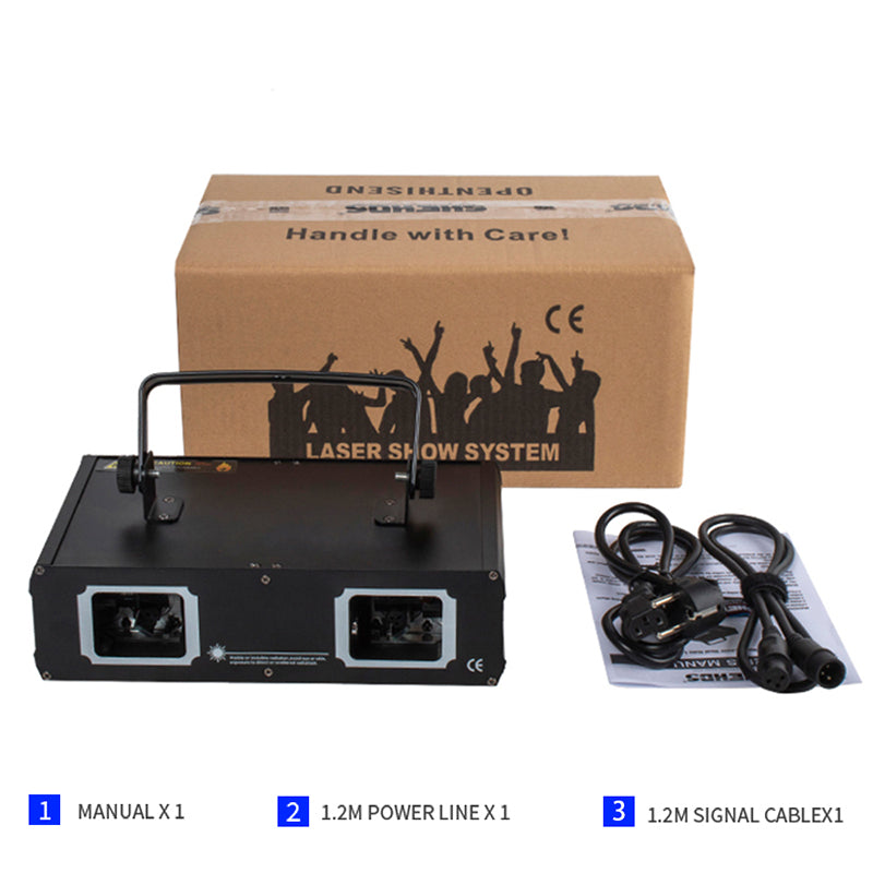 SHEHDS Laser RG&RGB Éclairage de scene Laser DMX512 à double trou DJ KTV Club