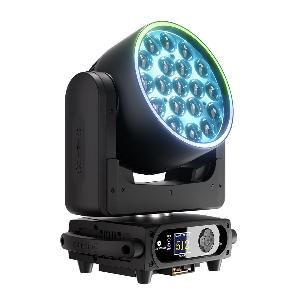 SHEHDS Projecteur LED à tête mobile 19×15 W / 20 W / 25 W Beam Wash Zoom Éclairage de scène