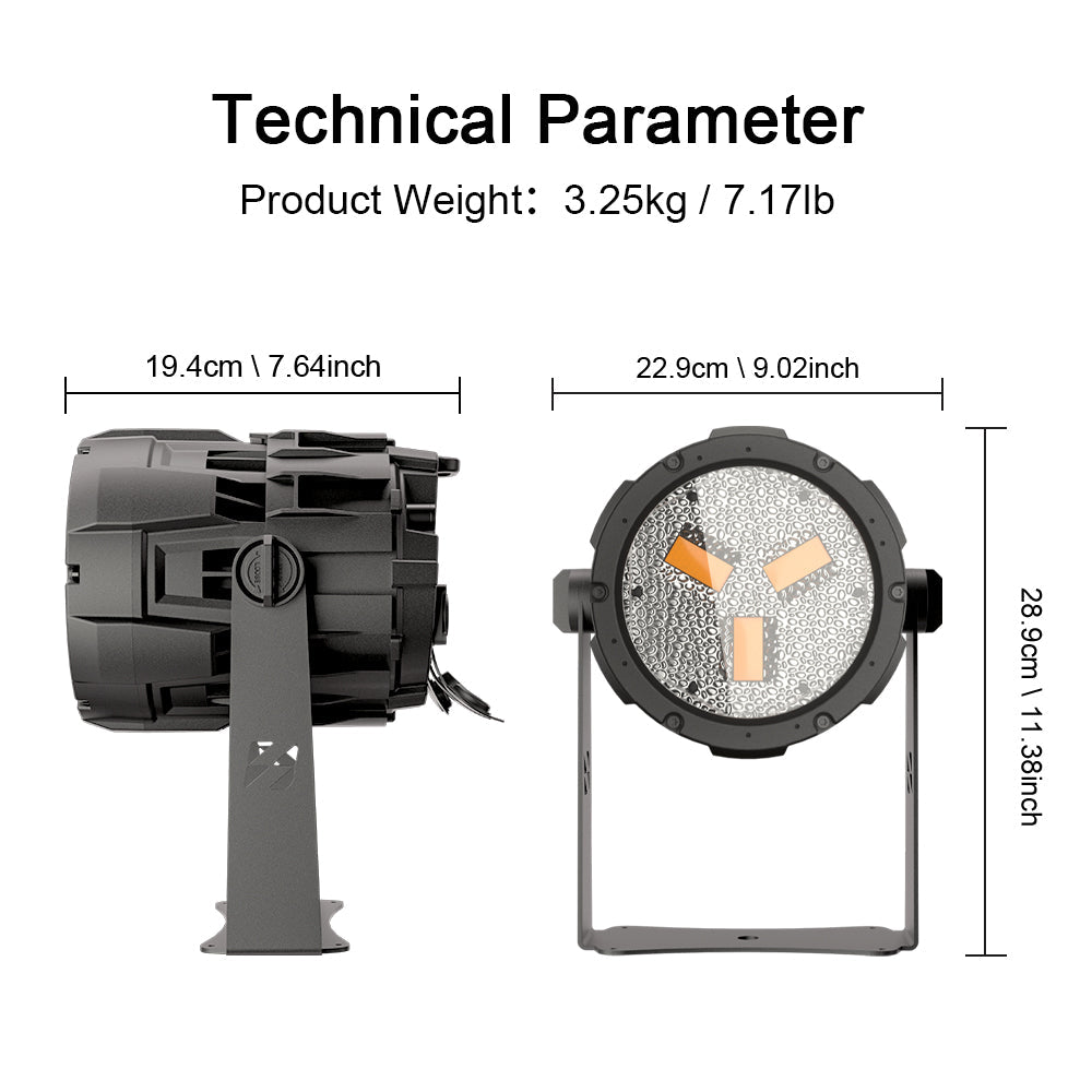 SHEHDS Projecteur PAR LED Étanche 100W au Style Rétro Connectable avec Contrôle par APP Mobile
