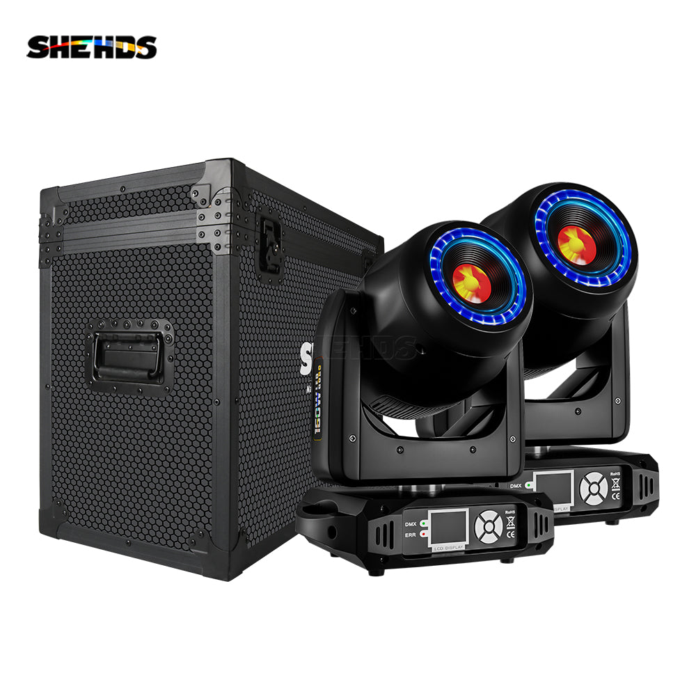 SHEHDS 8-Prisme LED Spot 160W Gobo Éclairage de Scène Avec anneau LED et écran LCD Éclairage à effets de scene DJ  Club