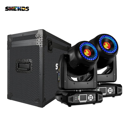 SHEHDS 8-Prisme LED Spot 160W Gobo Éclairage de Scène Avec anneau LED et écran LCD Éclairage à effets de scene DJ  Club