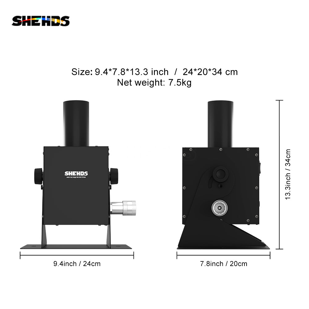 SHEHDS Machine à jet de CO2 12x3w LED RGB 3in1 injecteur de dioxyde de carbone cryogénique réglable à 90 degrés