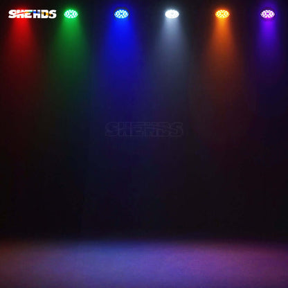 SHEHDS Nouvelle version en alliage aluminium LED Zoom&Wash 18x18W RGBWA UV 6in1 Par Éclairage de Scène DJ Club