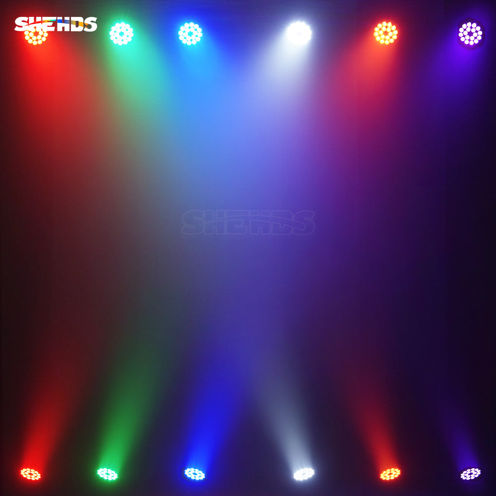 SHEHDS Nouvelle version en alliage aluminium LED 18x18W RGBWA+UV 6In1 Par Mélange de couleurs Éclairage de Scène