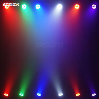 SHEHDS Nouvelle version en alliage aluminium LED 18x18W RGBWA+UV 6In1 Par Mélange de couleurs Éclairage de Scène