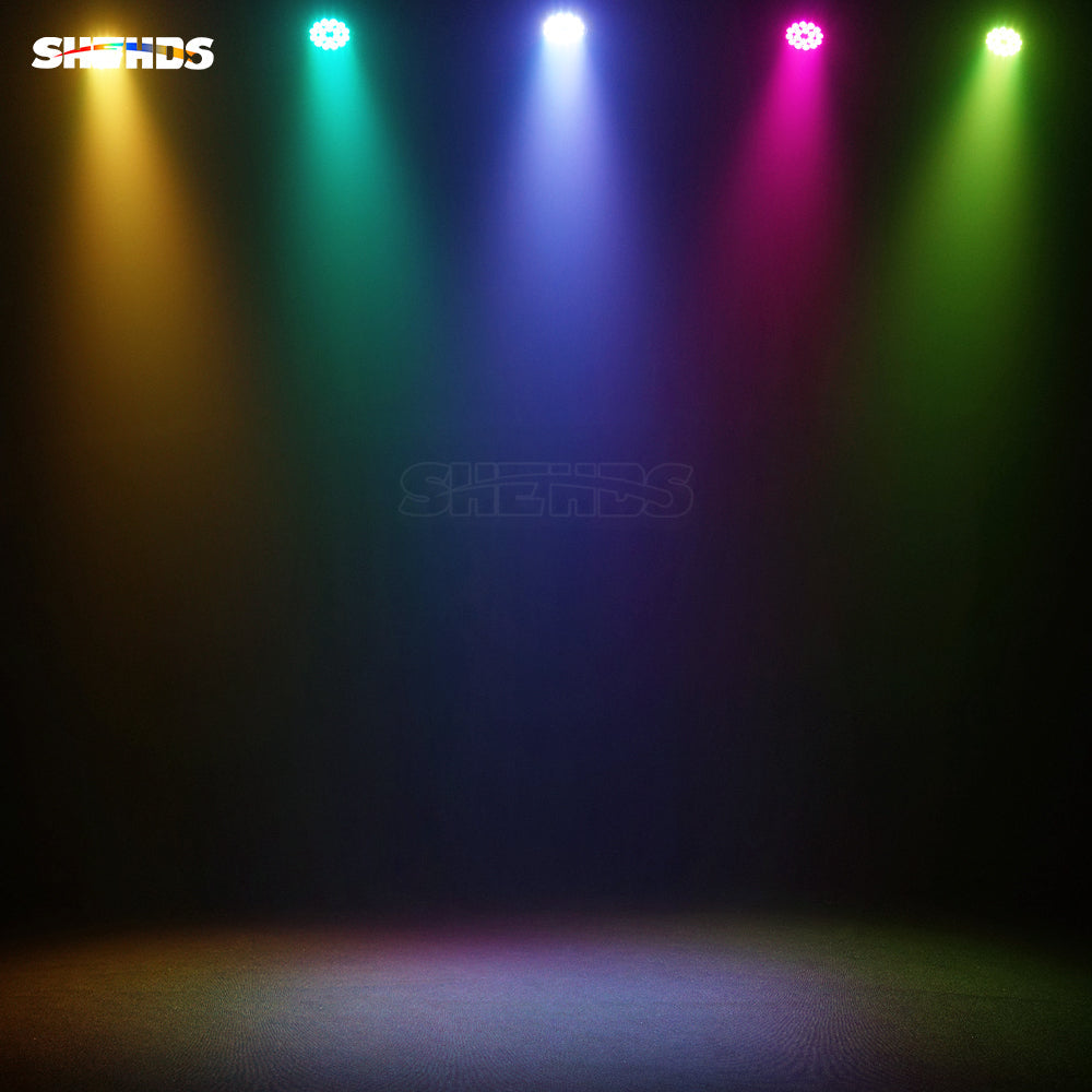 SHEHDS Nouvelle version en alliage aluminium LED 18x18W RGBWA+UV 6In1 Par Mélange de couleurs Éclairage de Scène