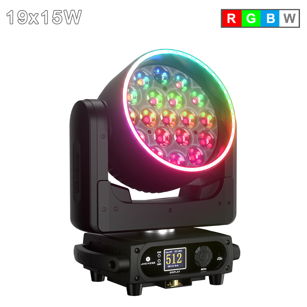 SHEHDS Lyre LED Pixel Zoom Wash de la série 19x avec contrôle via application