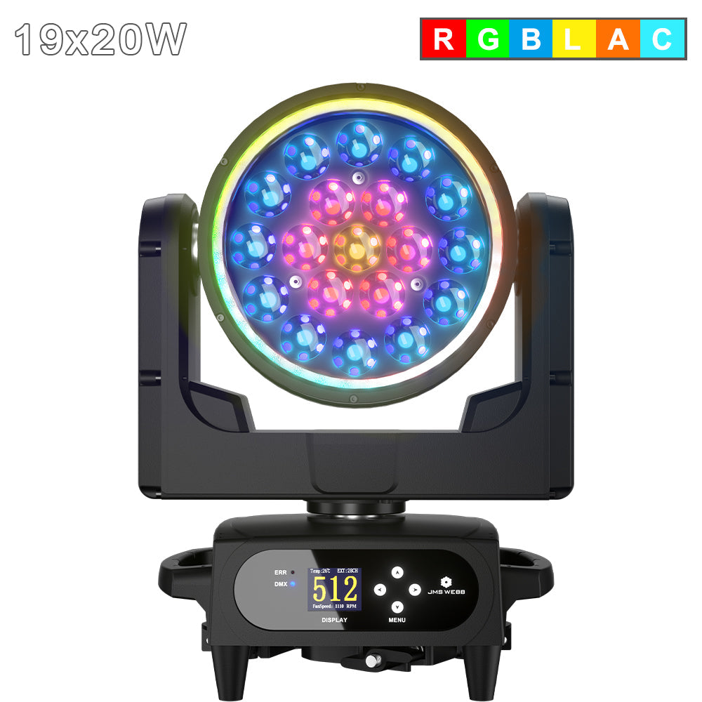 SHEHDS Lyre LED Pixel Zoom Wash IP66 de la série 19x avec contrôle via application