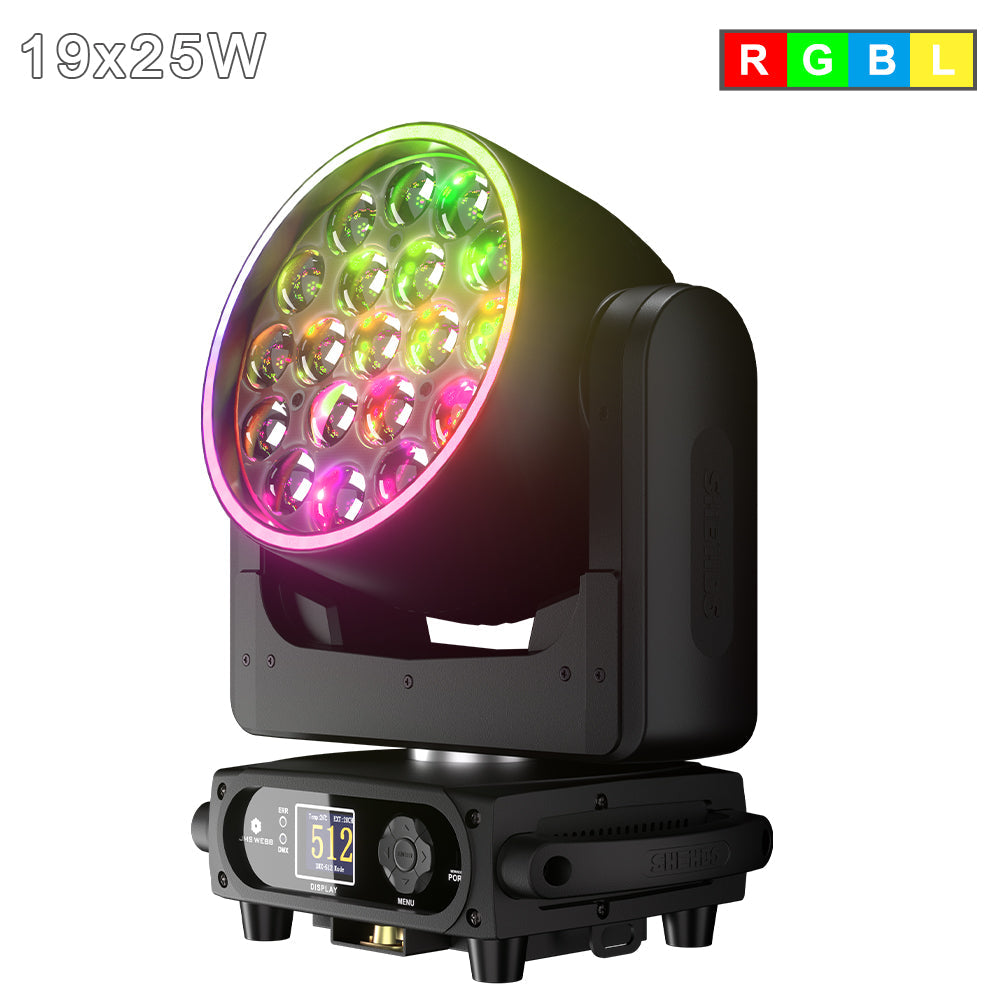 SHEHDS Lyre LED Pixel Zoom Wash de la série 19x avec contrôle via application