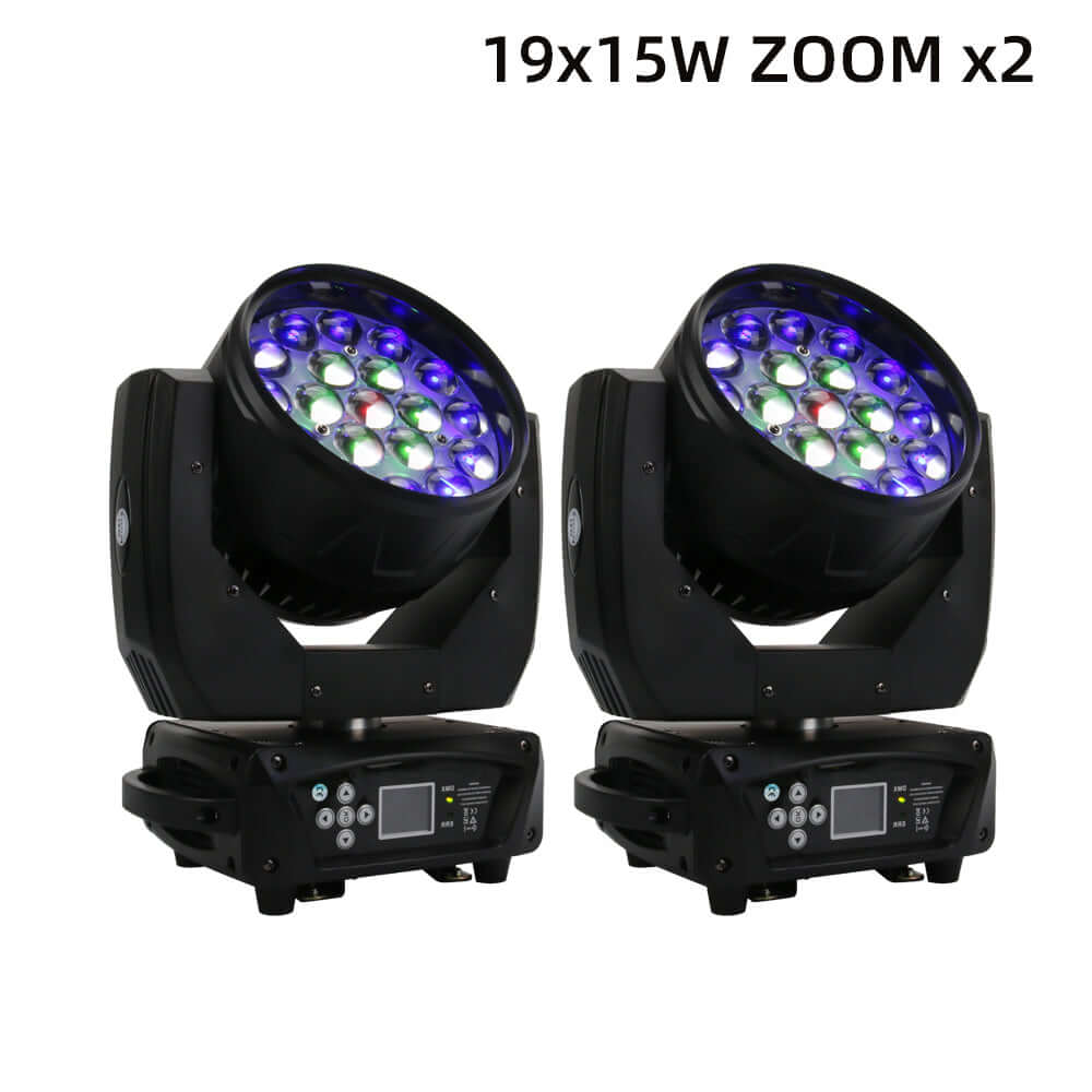 SHEHDS LED Lyres 19x15W RGBW Wash&Zoom Éclairage de Performance Théâtre Concert