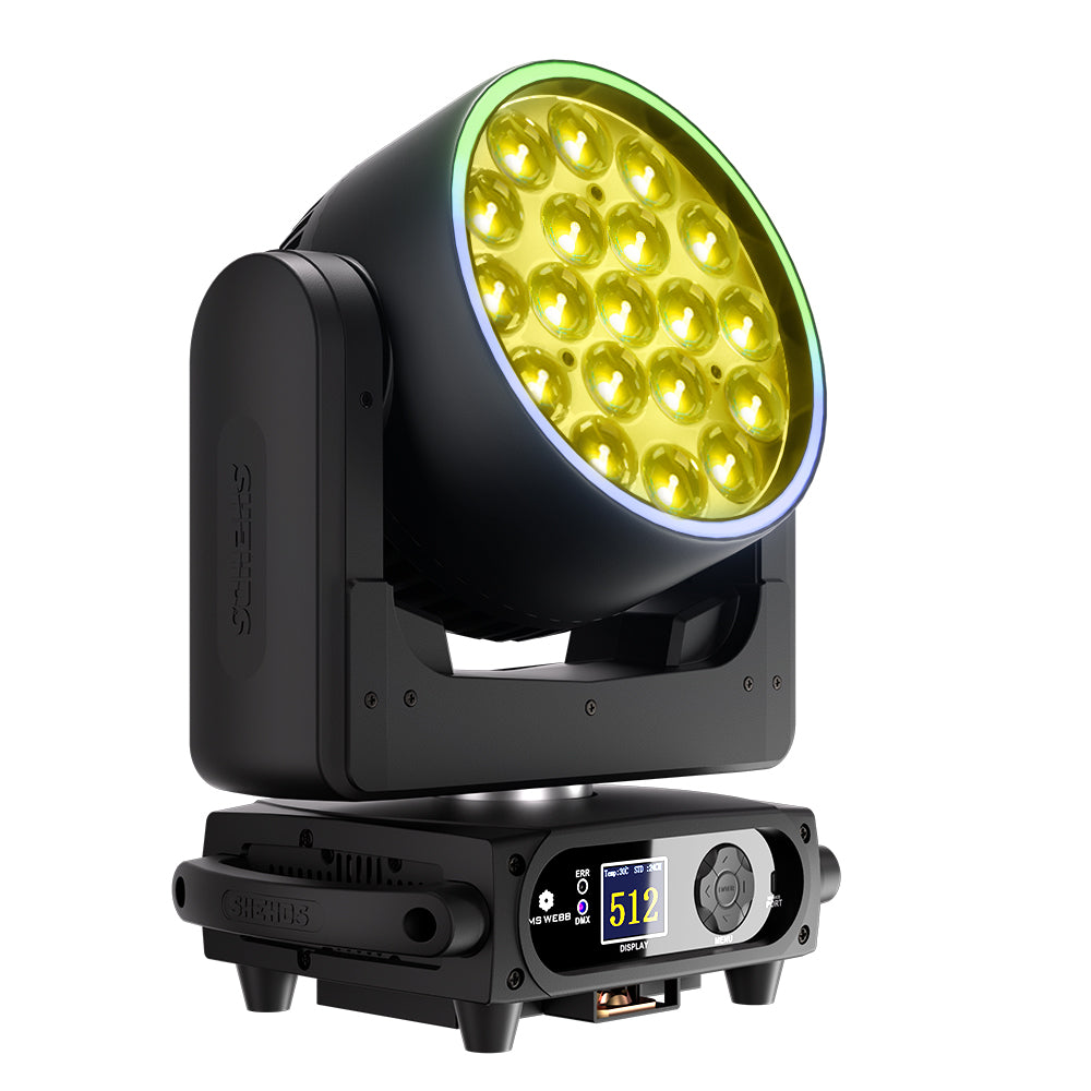 SHEHDS Projecteur LED à tête mobile 19×15 W / 20 W / 25 W Beam Wash Zoom Éclairage de scène