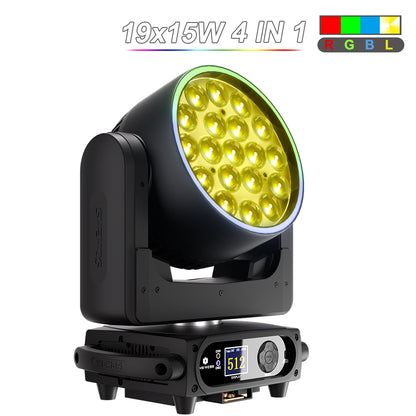 SHEHDS Projecteur LED à tête mobile 19×15 W / 20 W / 25 W Beam Wash Zoom Éclairage de scène