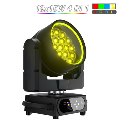 SHEHDS Lyre LED étanche IP65 19x15W / 20W / 25W à faisceau et wash avec zoom pour éclairage scénique