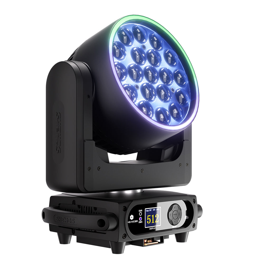 SHEHDS Projecteur LED à tête mobile 19×15 W / 20 W / 25 W Beam Wash Zoom Éclairage de scène