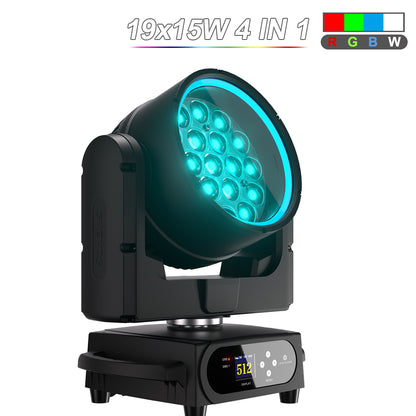 SHEHDS Lyre LED étanche IP65 19x15W / 20W / 25W à faisceau et wash avec zoom pour éclairage scénique