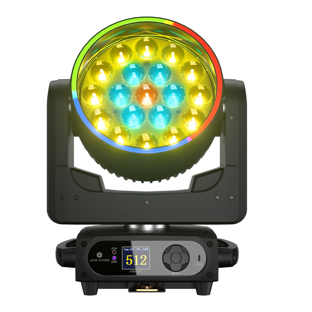 SHEHDS Projecteur LED à tête mobile 19×15 W / 20 W / 25 W Beam Wash Zoom Éclairage de scène