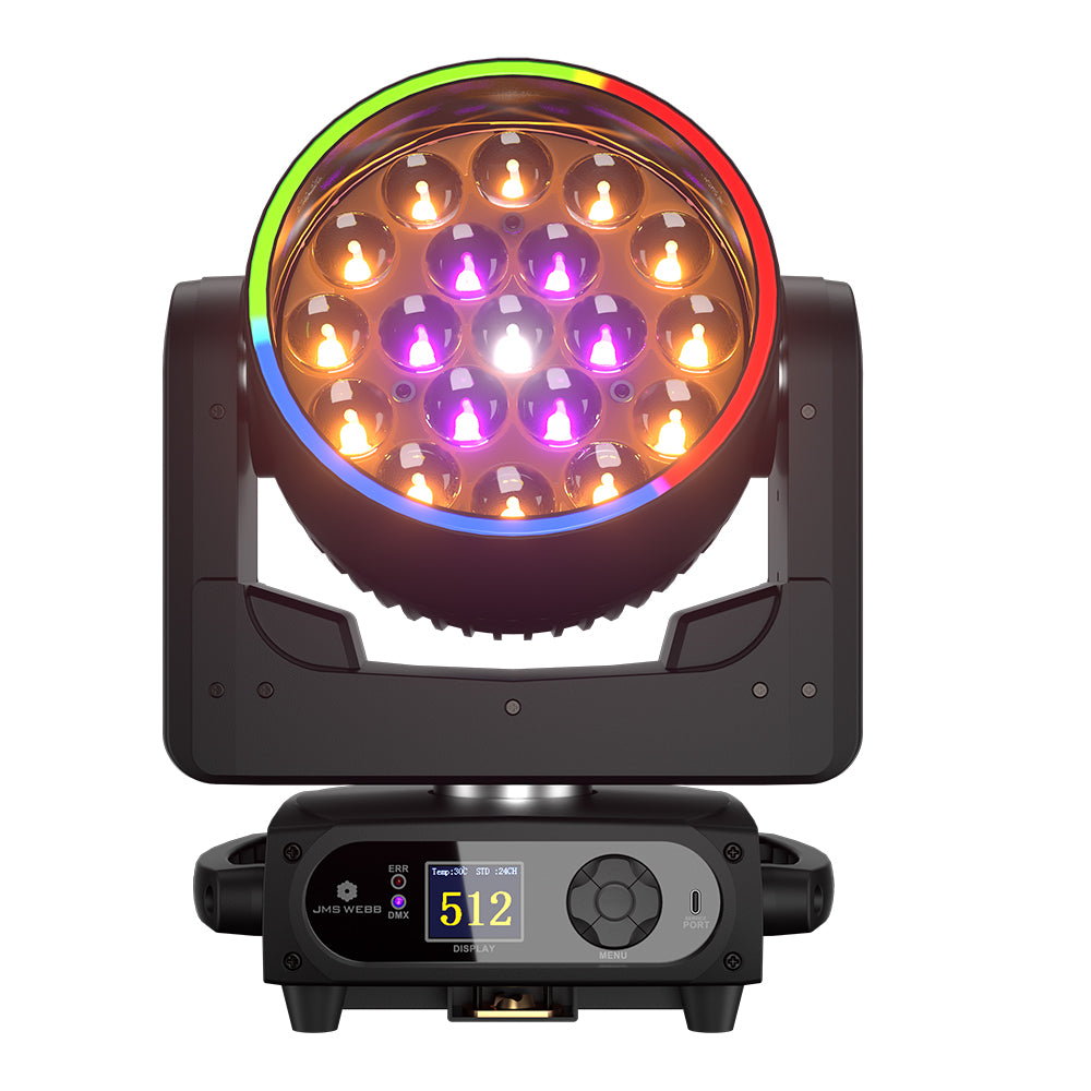 SHEHDS Projecteur LED à tête mobile 19×15 W / 20 W / 25 W Beam Wash Zoom Éclairage de scène
