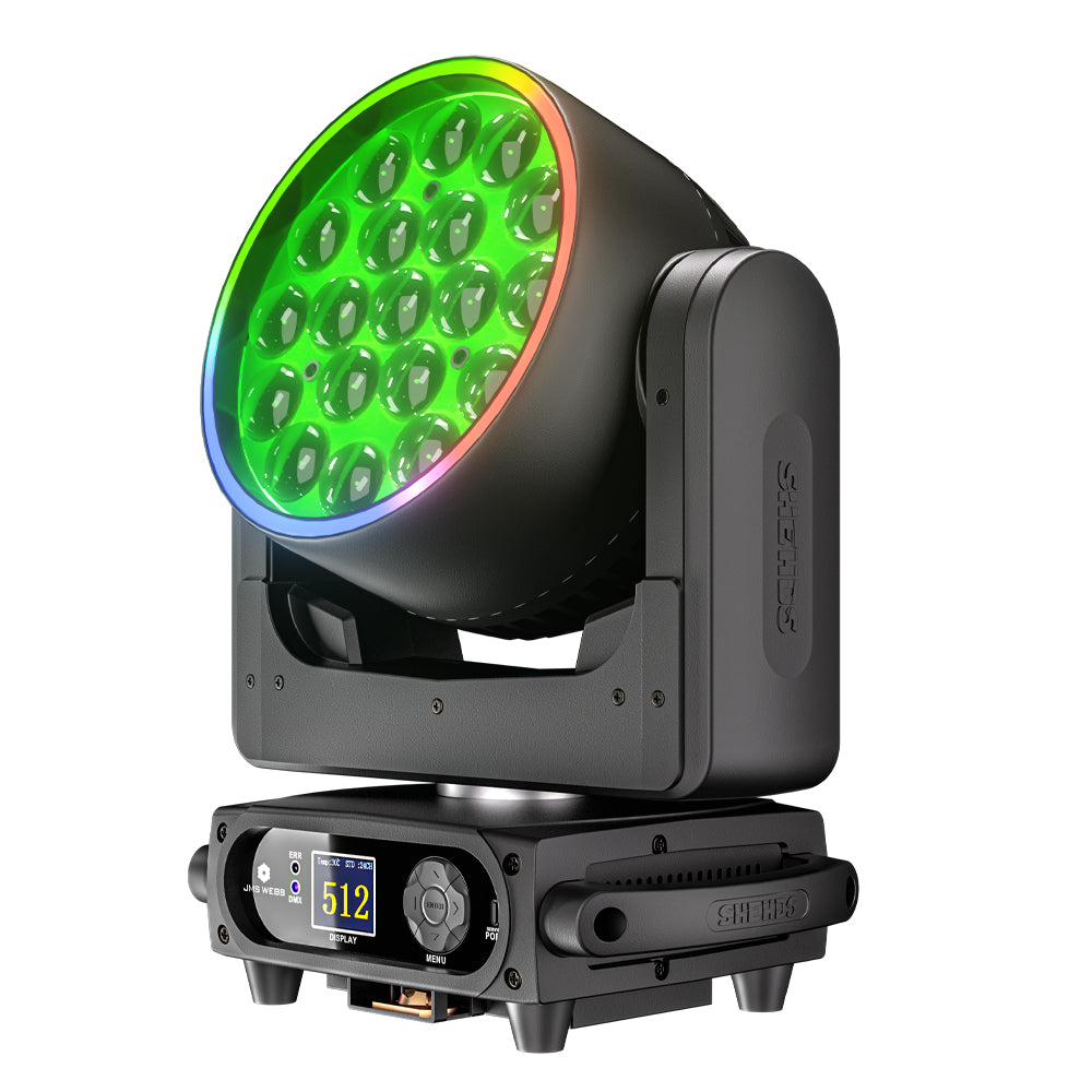 SHEHDS Projecteur LED à tête mobile 19×15 W / 20 W / 25 W Beam Wash Zoom Éclairage de scène