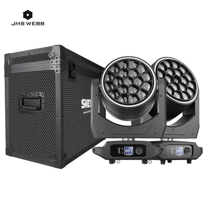 JMS WEBB LED Lyres Bee Eye 19x40W  Zoom&Beam&Wash RGBW 4in1 Éclairage de Scène avec Effets anneau Performance