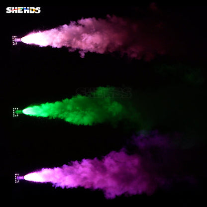 SHEHDS Machine à jet de CO2 12x3w LED RGB 3in1 injecteur de dioxyde de carbone cryogénique réglable à 90 degrés