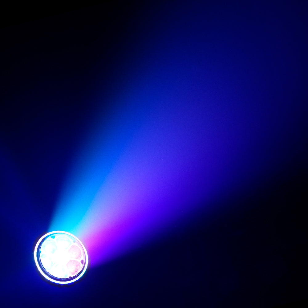 SHEHDS Projecteur asservi Bee Eye 7×40 W avec zoom et fonction wash – éclairage de scène RGBW / RGBL / RGBLAC