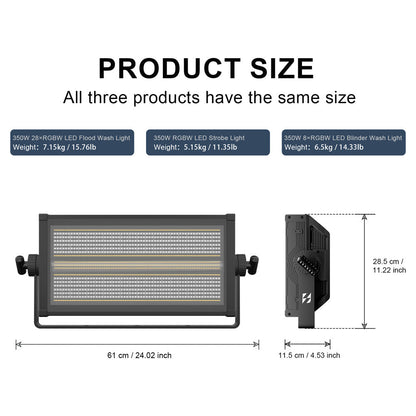 SHEHDS 350W RGBW Projecteur Wash Flood / Stroboscope LED / Blinder Wash
