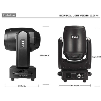 SHEHDS LED Lyres Beam 300W Éclairage Sharpy Prisme coloré Avec anneau LED Éclairage de Scène Performance