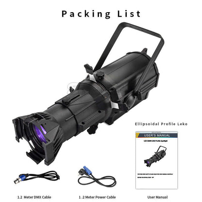 SHEHDS Projecteur profilé LED 250W LEKO blanc froid et chaud/RGBW, quatre lames, coupe manuelle Club Mariage Théâtre