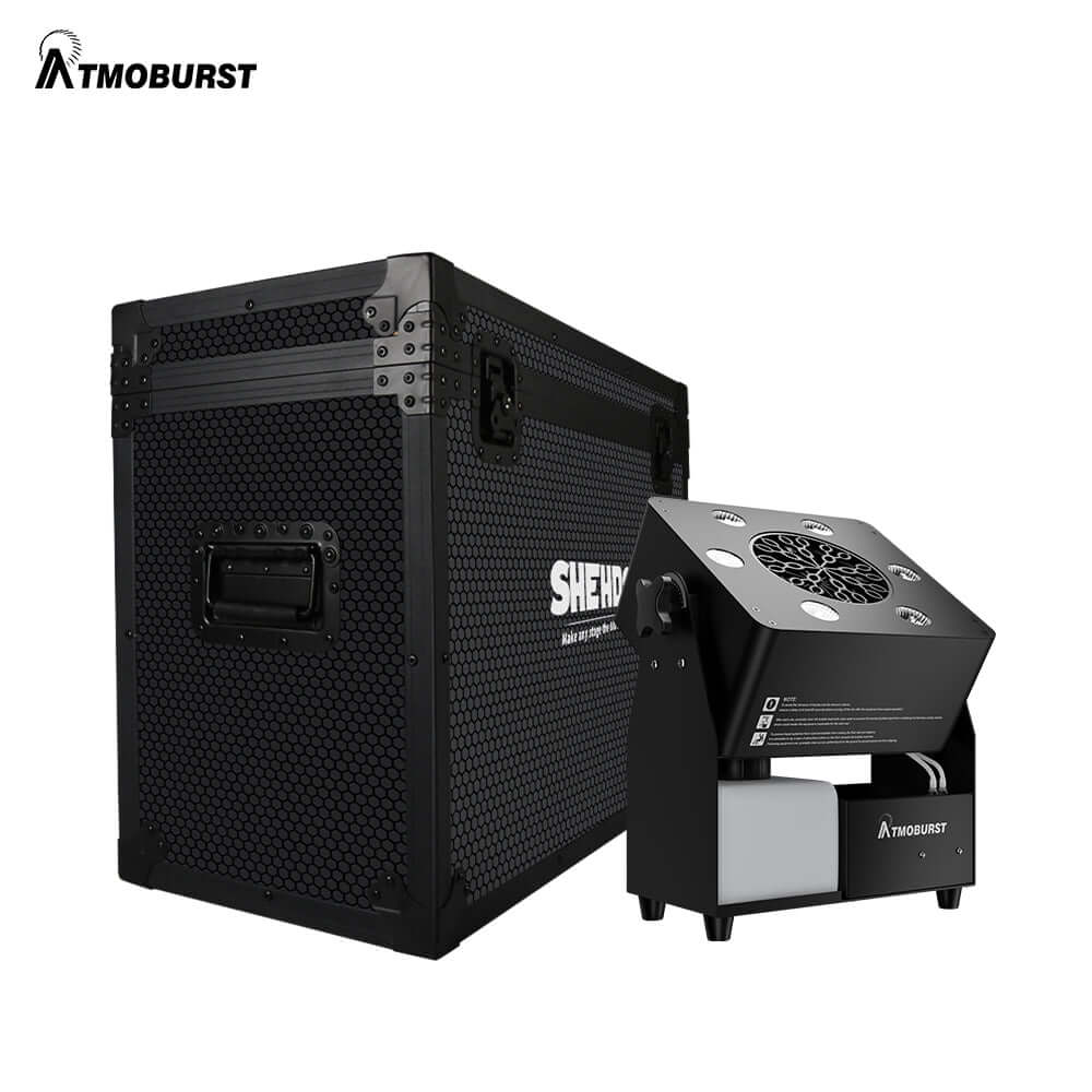 ATMOBURST Machine à bulles 90W avec LED 6x4 W RGBW grande sortie de mousse, Angle réglable