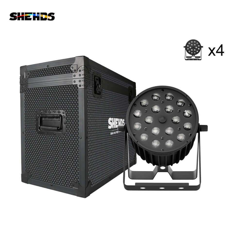 SHEHDS Nouvelle version en alliage aluminium LED Zoom&Wash 18x18W RGBWA UV 6in1 Par Éclairage de Scène DJ Club