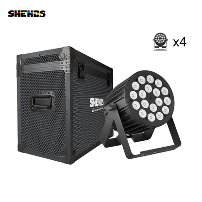 SHEHDS Nouvelle version en alliage aluminium LED 18x18W RGBWA+UV 6In1 Par Mélange de couleurs Éclairage de Scène